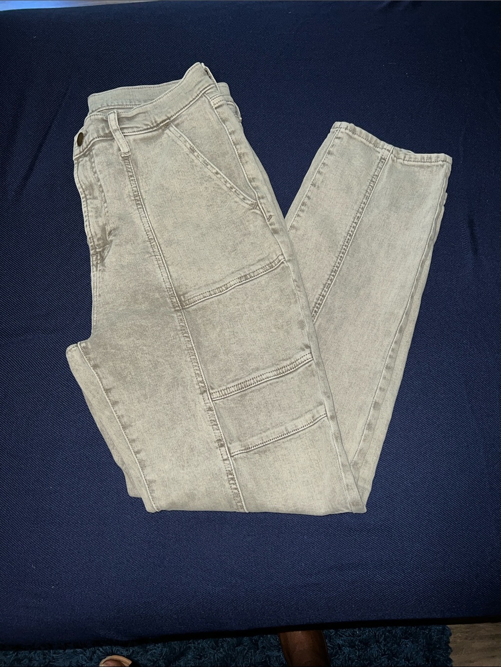 a.n.a Light Gray Washed Denim Jogger Pants